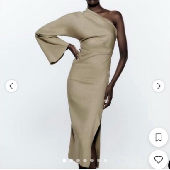 Zara Dresses & Skirts - ZARA WOMAN NWT ASYMMETRICAL LINEN BLEND DRESS SIZE LARGE